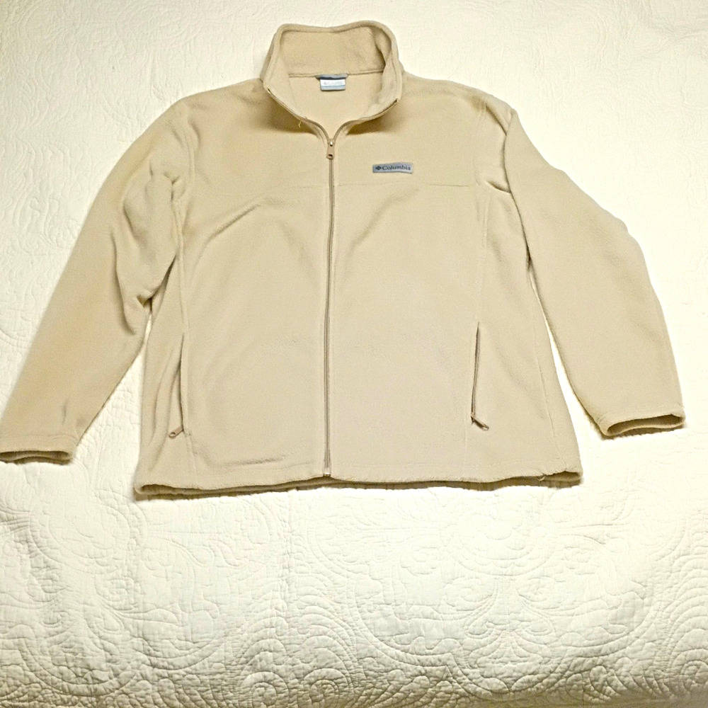 Columbia 300 Granite Mountain Fleece Jacket LT Large Tall Beige Tan Full Zip